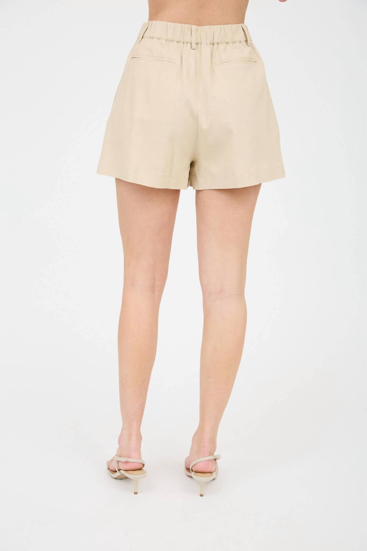 The Workshop - Kalene High-waist Front Pleat Shorts