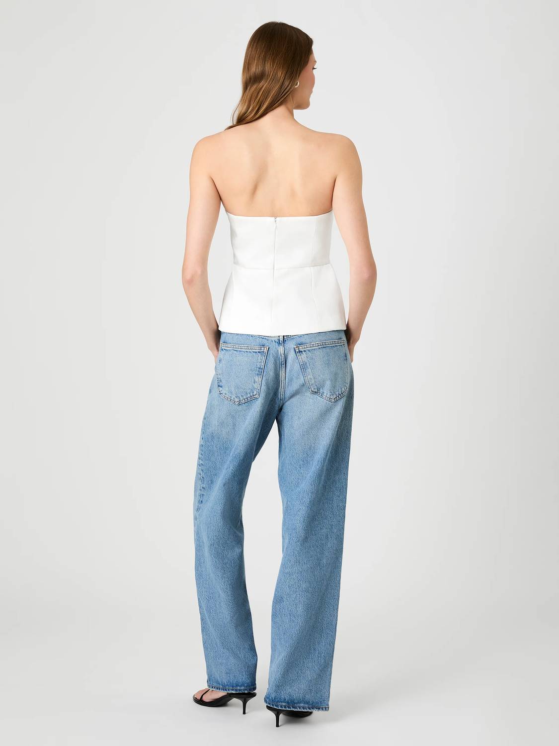 French Connection - York Satin Strapless Peplum Top