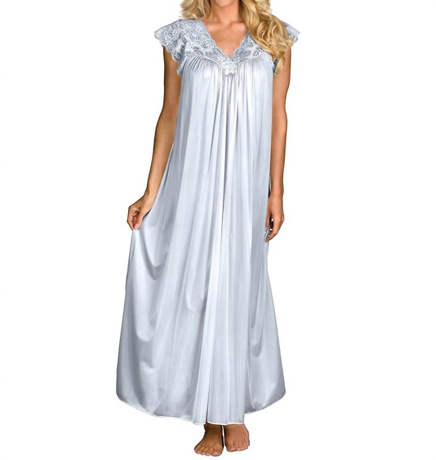 Shadowline Lingerie - Long Lace Cap Sleeve Nightgown