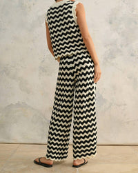 Miou Muse - Color Combo Crochet Knitted Pants