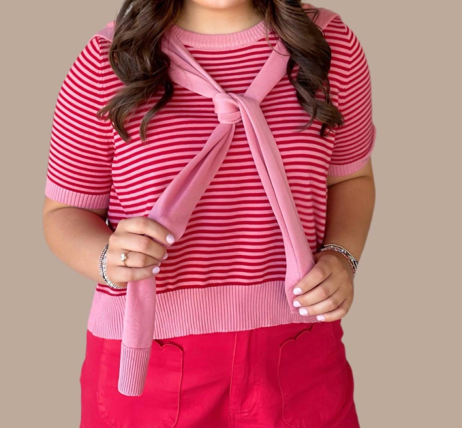Entro - Knot Your Average Stripe Sweater Top