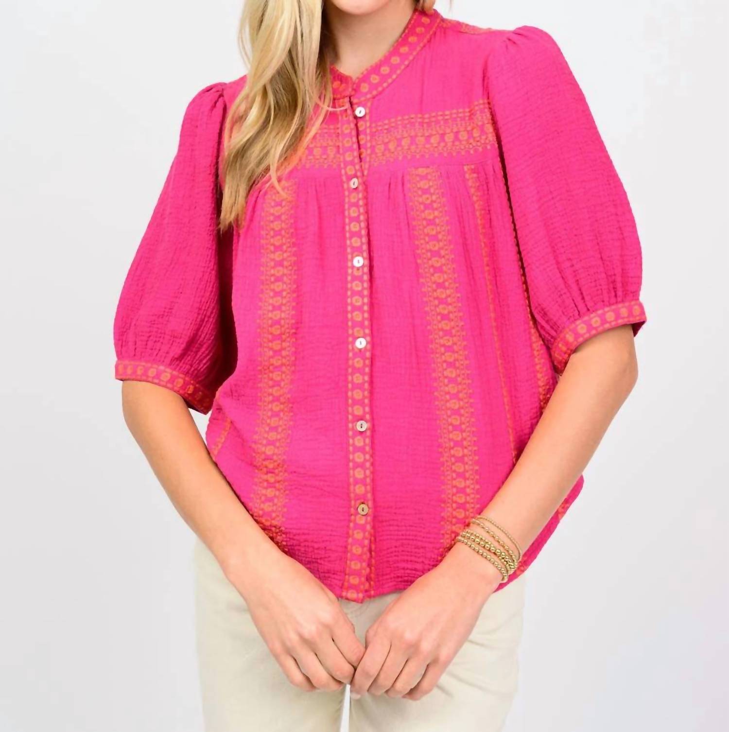 Ivy Jane - Heavily Embroidered Gauze Top