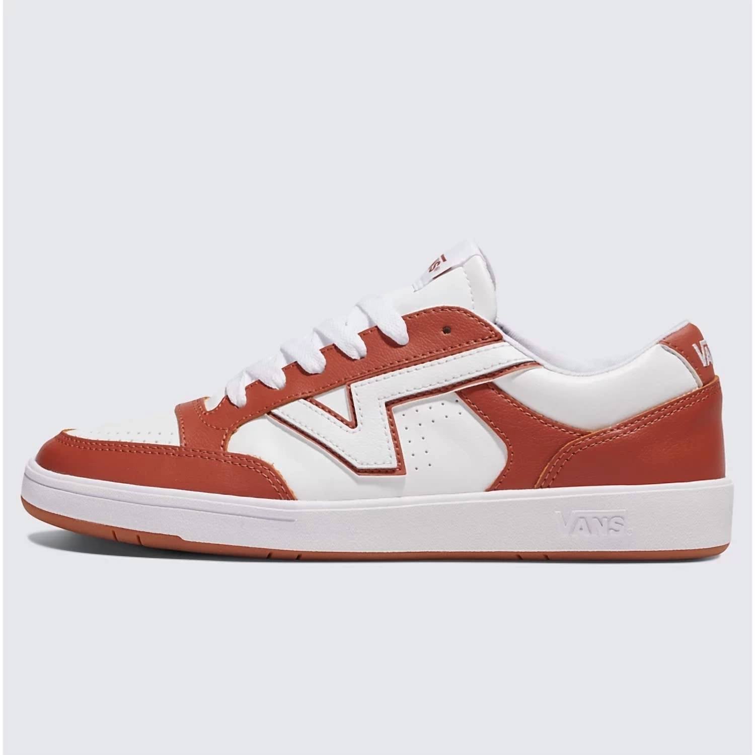 Vans Men's Lowland ComfyCush Shoe in 2 tone leather auburn - men's sneaker