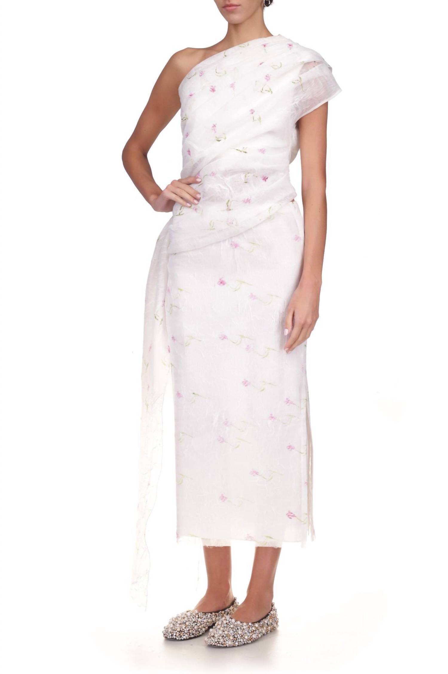 Marina Moscone - Floral Print Tubino Skirt