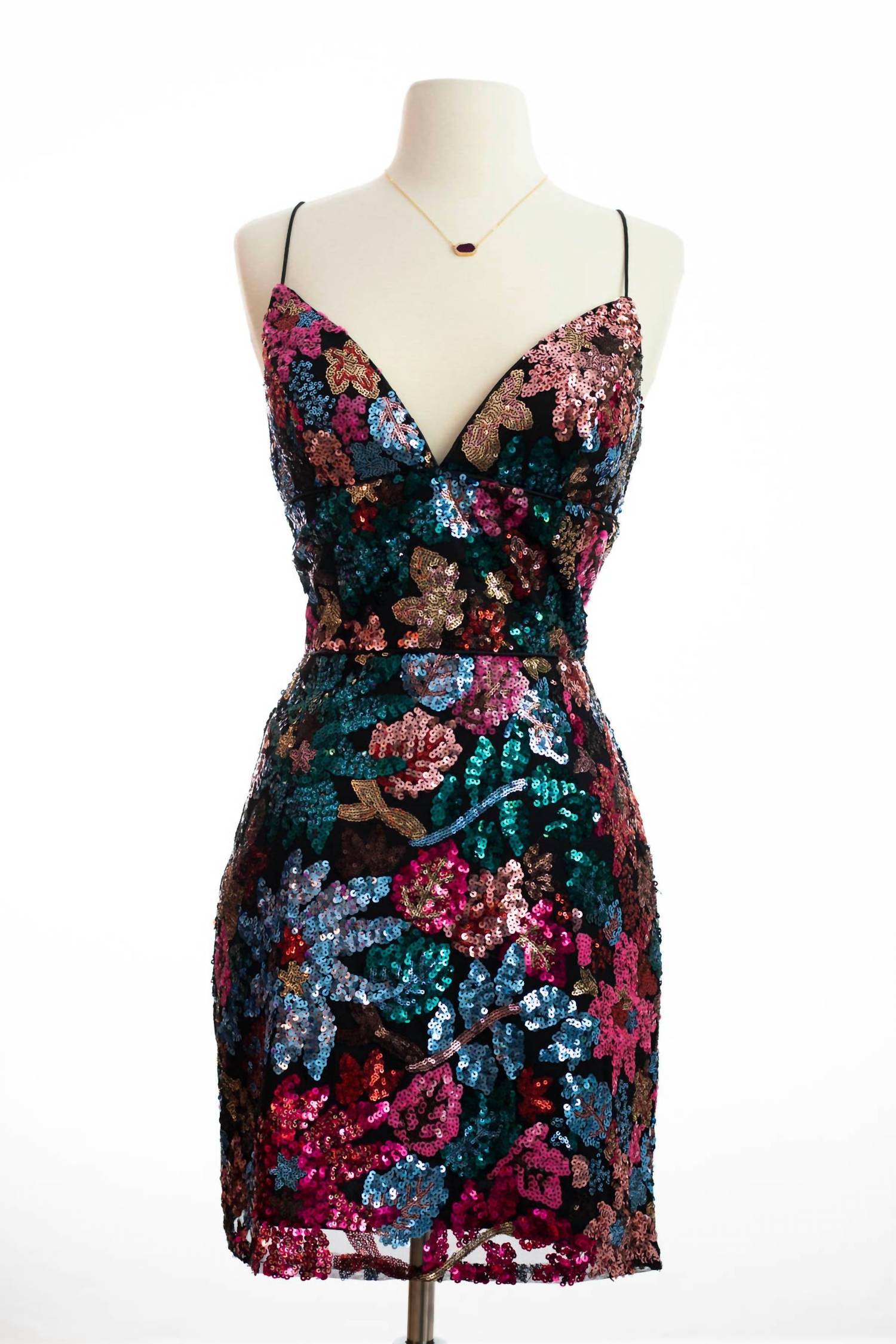 Nox-Ny - Women's Sequin Lace Up Cocktail Dress