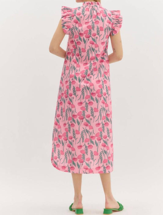 Entro - Flutter Sleeve Midi Dress