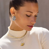 Brighton Women's Everbloom Petal Hoop Earrings in silver - women's jewelry - alternate view