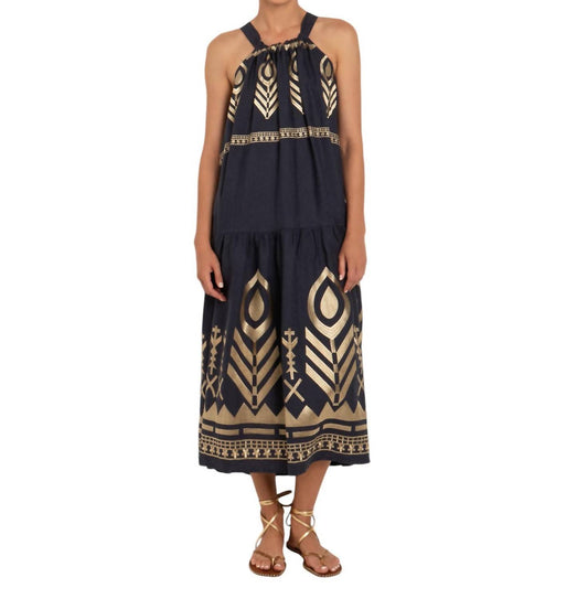 Greek Archaic Kori - Halter Neck Long Dress