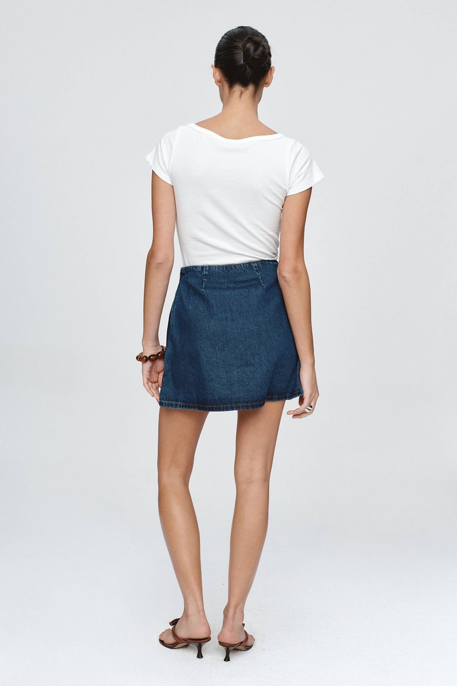 Marle Rivet Skirt in blue - women's skirt - view 4