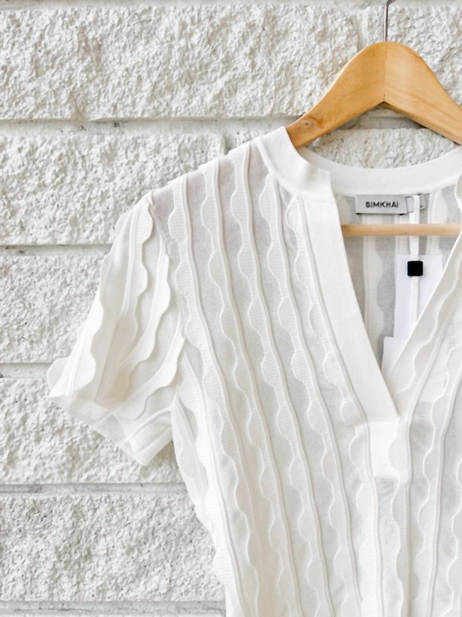 Simkhai - Mallorie Scalloped Knit Polo Shirt