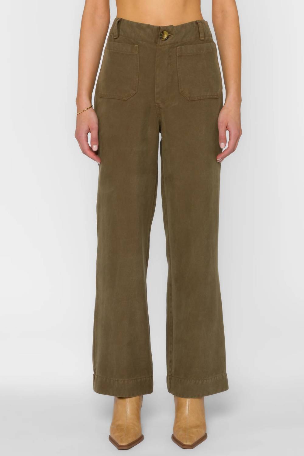 Velvet Heart Alyx Pants in olive - women's pants - detail view