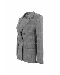 Theo The Label - Women's Eudora Split Sleeve Sequined Prince Of Wales Jacket