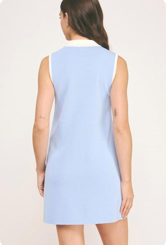 Liv - Knit Polo Mini Dress