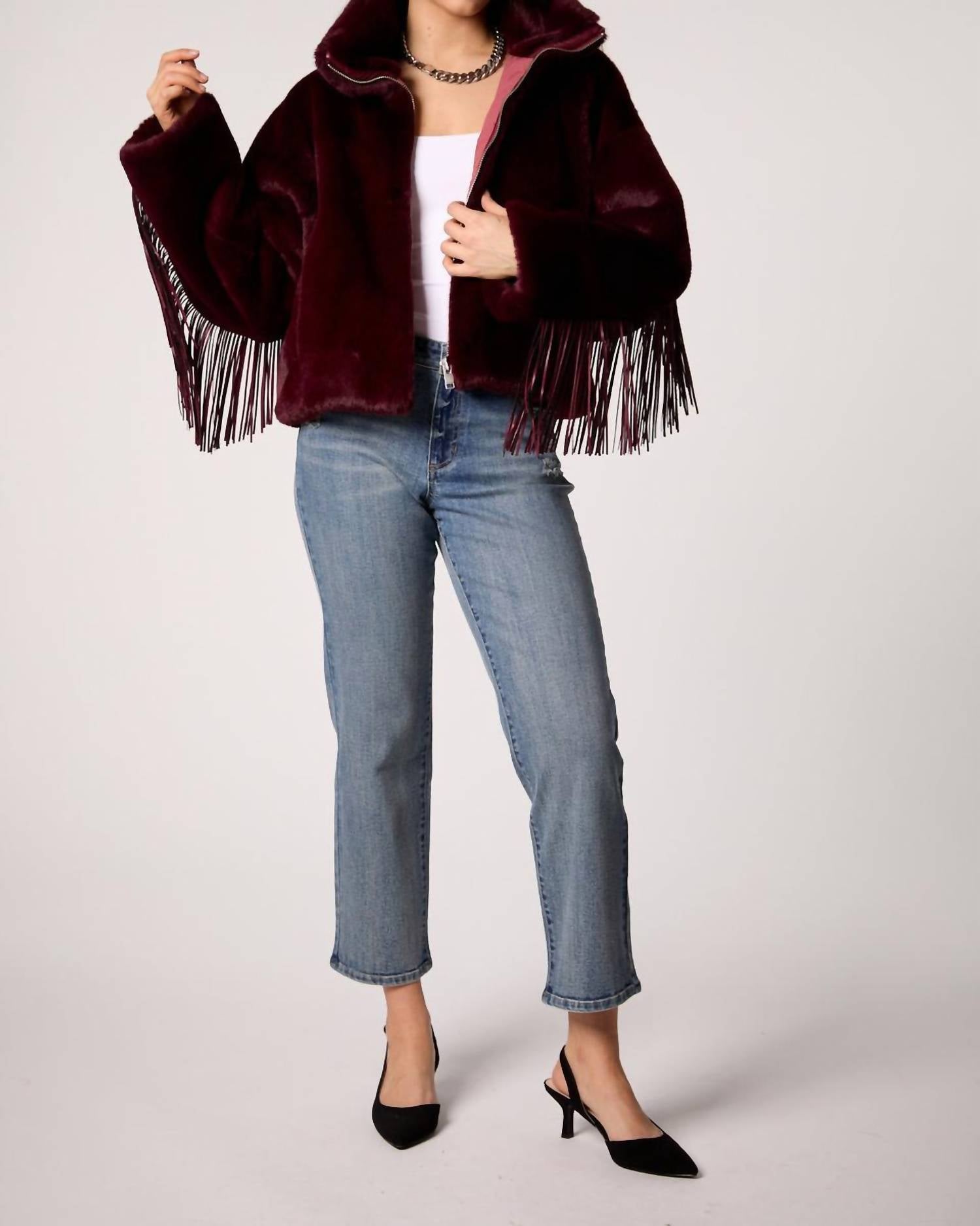 BLUE REVIVAL Dancing In The Moon Jacket in the moon jacket in midnight merlot - women's jacket