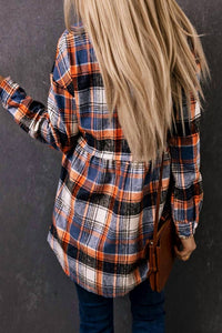 Shiying Fashion - Plaid Ruffled Shirt Jacket