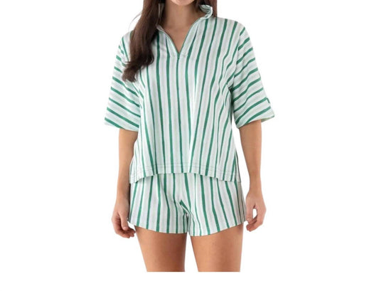 Emily Mccarthy - Stripe Pajama Short Set