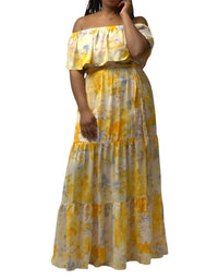 Flying Tomato - Off The Shoulder Maxi Dress