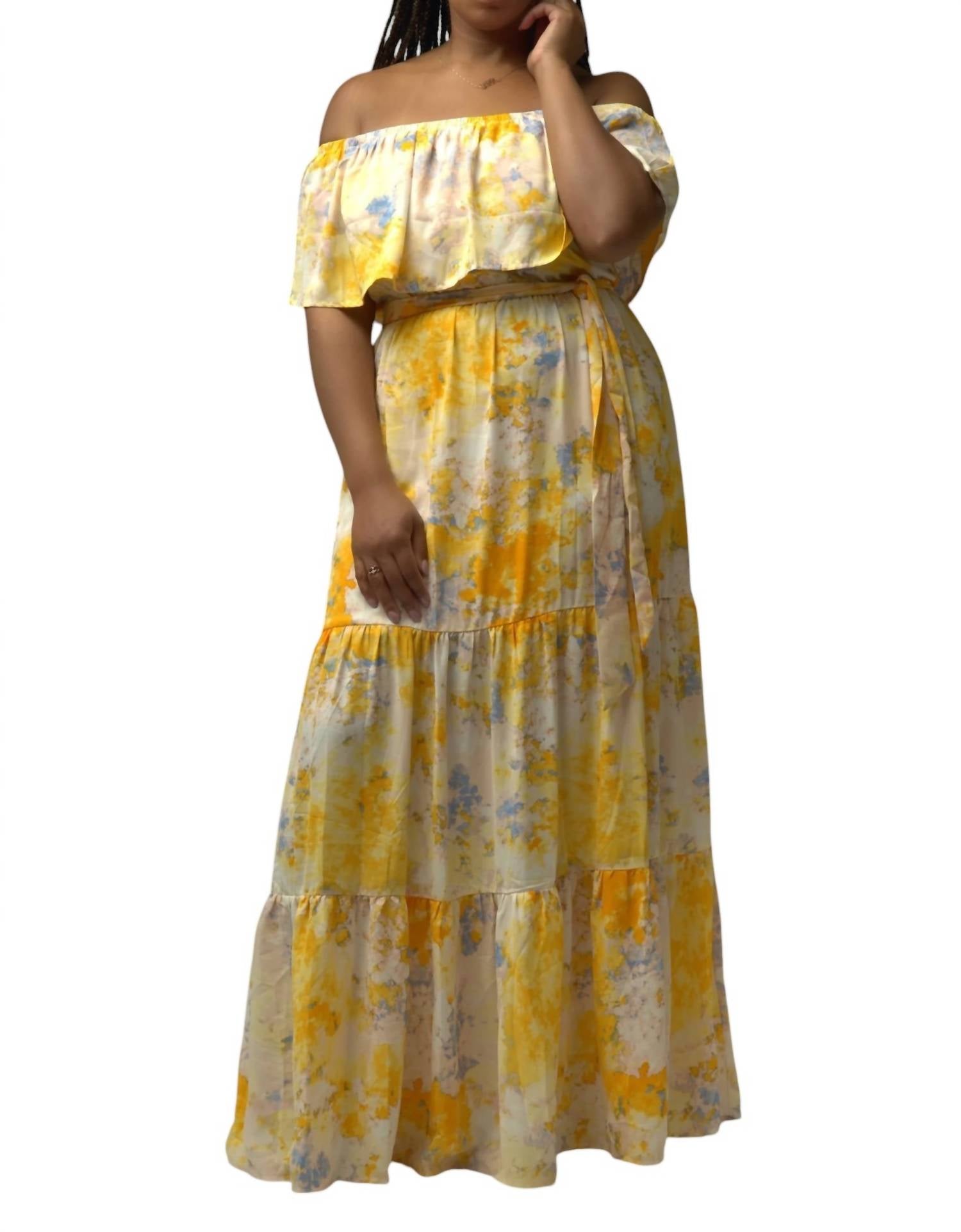Flying Tomato - Off The Shoulder Maxi Dress