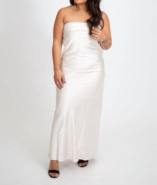 In The Beginning - Strapless Open Back Maxi Dress