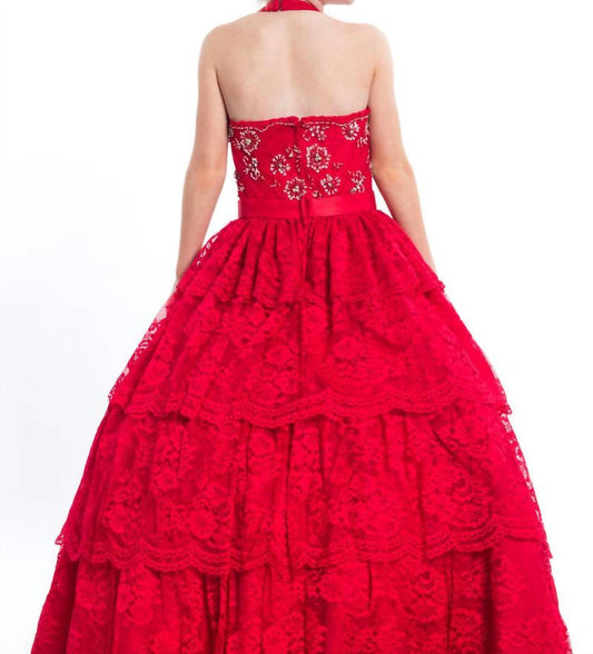 Rachel Allan - Lace Halterneck Pageant Ball Gown