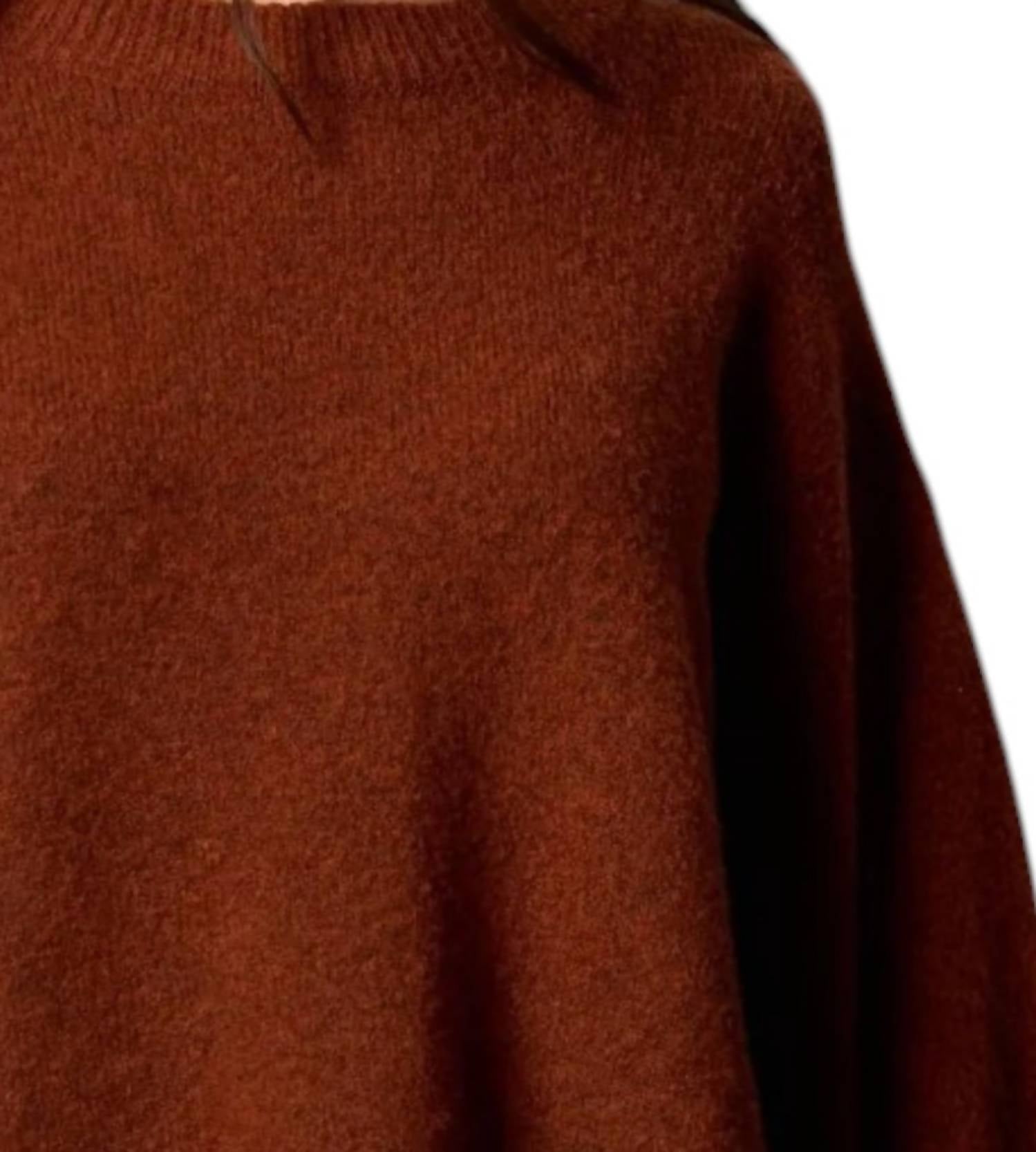 Before You Round Neck Two Tone Sweater in bronze - women's sweater - detail view