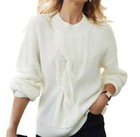 Fdj - PEARL EMBELLISHED CABLE SWEATER