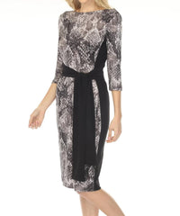Joseph Ribkoff - Snakeskin Waist Tie Sheath Dress