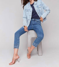 Charlie B - Frayed Edge Stretch Denim Jacket