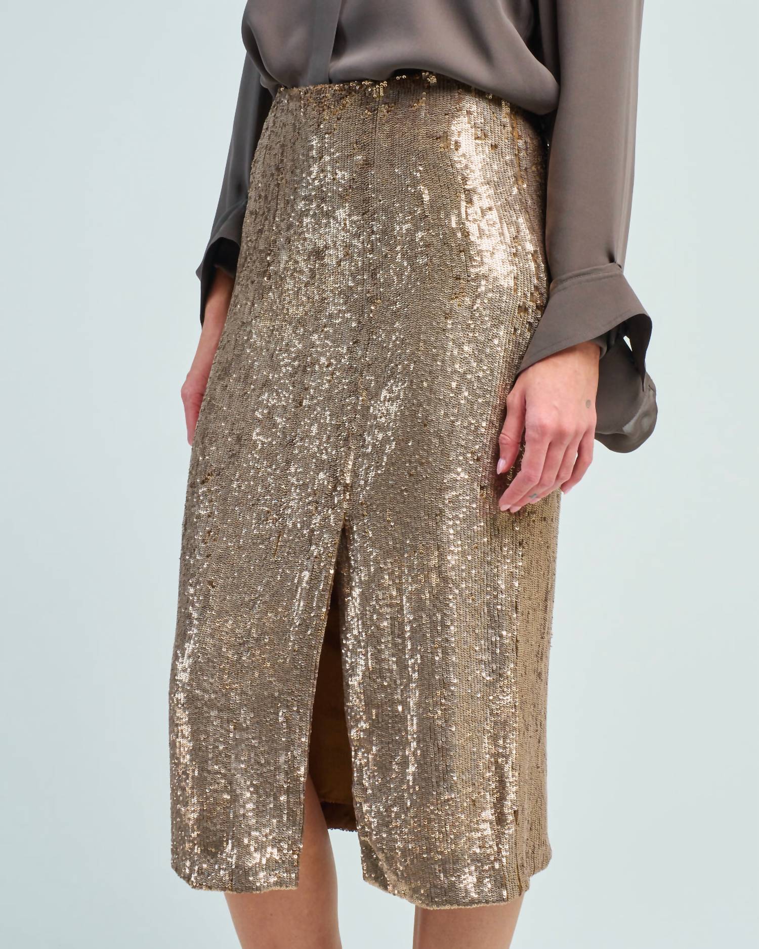 TWP Fishscale Ladylike Midi Skirt in honey - women's skirt - view 4