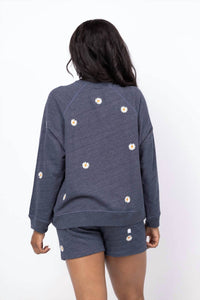 The Great. - Slouch Sweatshirt With Daisy Embroidery