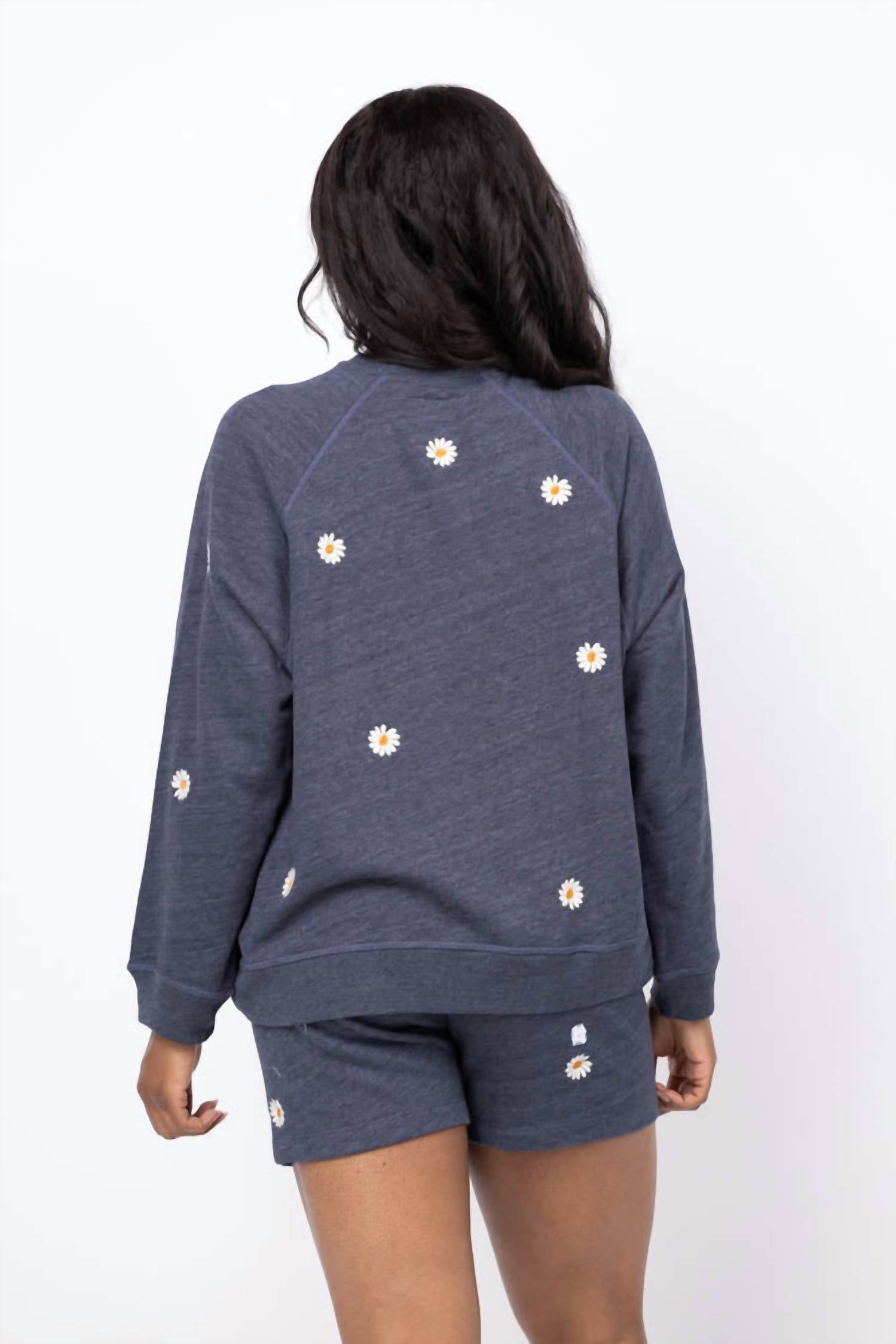 The Great. - Slouch Sweatshirt With Daisy Embroidery