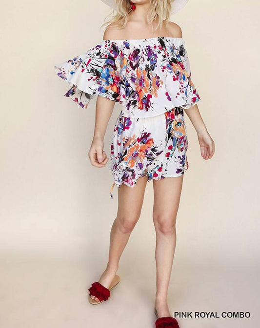 Umgee - Floral Off Shoulder Romper