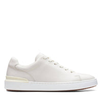 Clarks Men's Courtlite Lace Leather 7 Ee Sneaker in white - men's sneaker - detail view