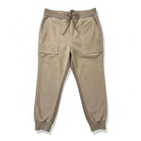 JAMES PERSE Women's Uneven Cord Mixed Media Pants in faint pigment - women's pants - detail view