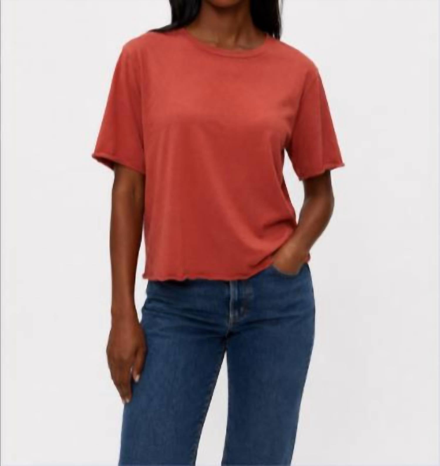 Michael Stars - Jackie Raw Edge Short Sleeve Daily Crew Tee