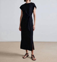 APIECE APART Vanina Cinched Midi Dress in black - women's dress