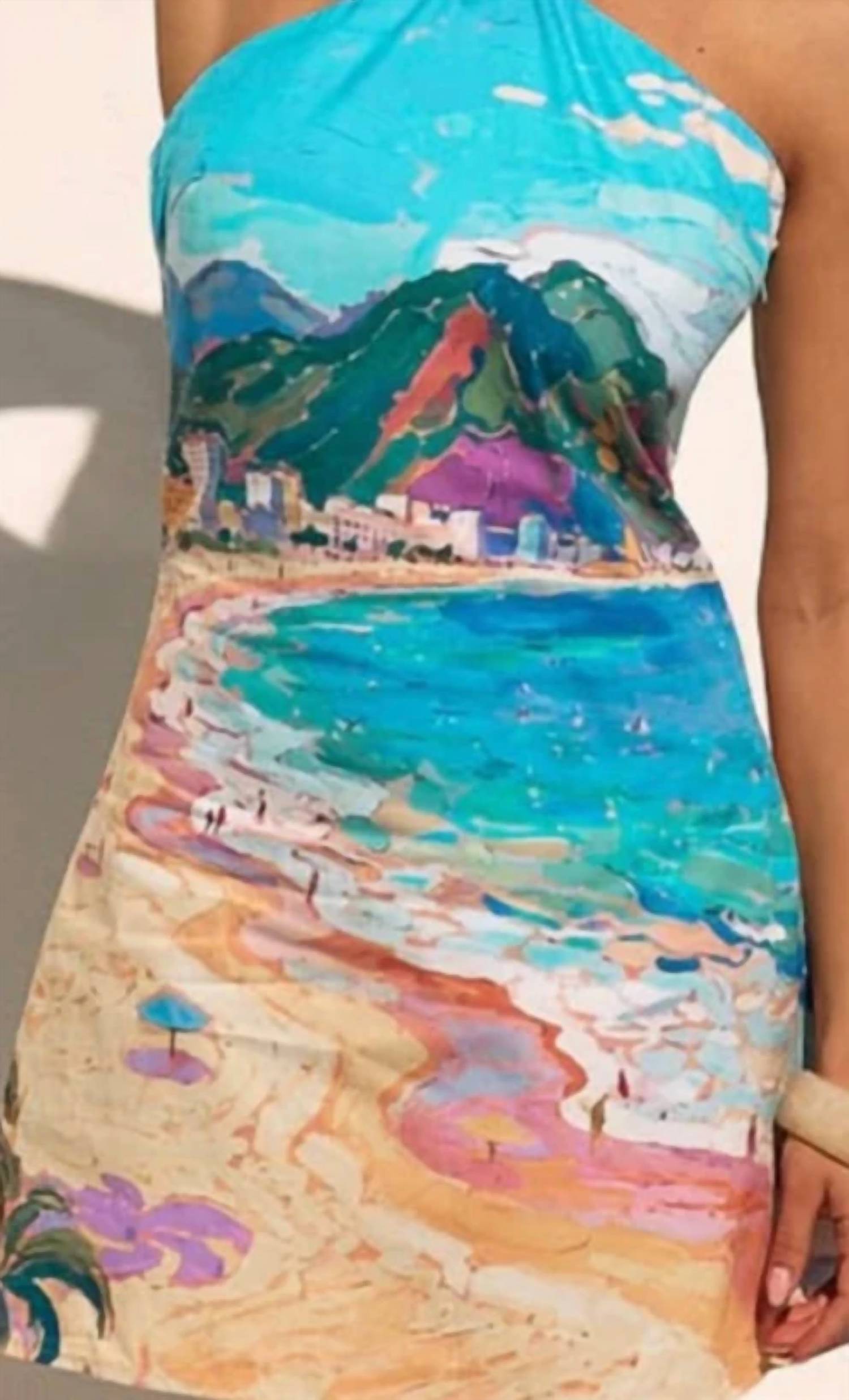 Pretty Follies - Painted Mountain Shore Mini Dress