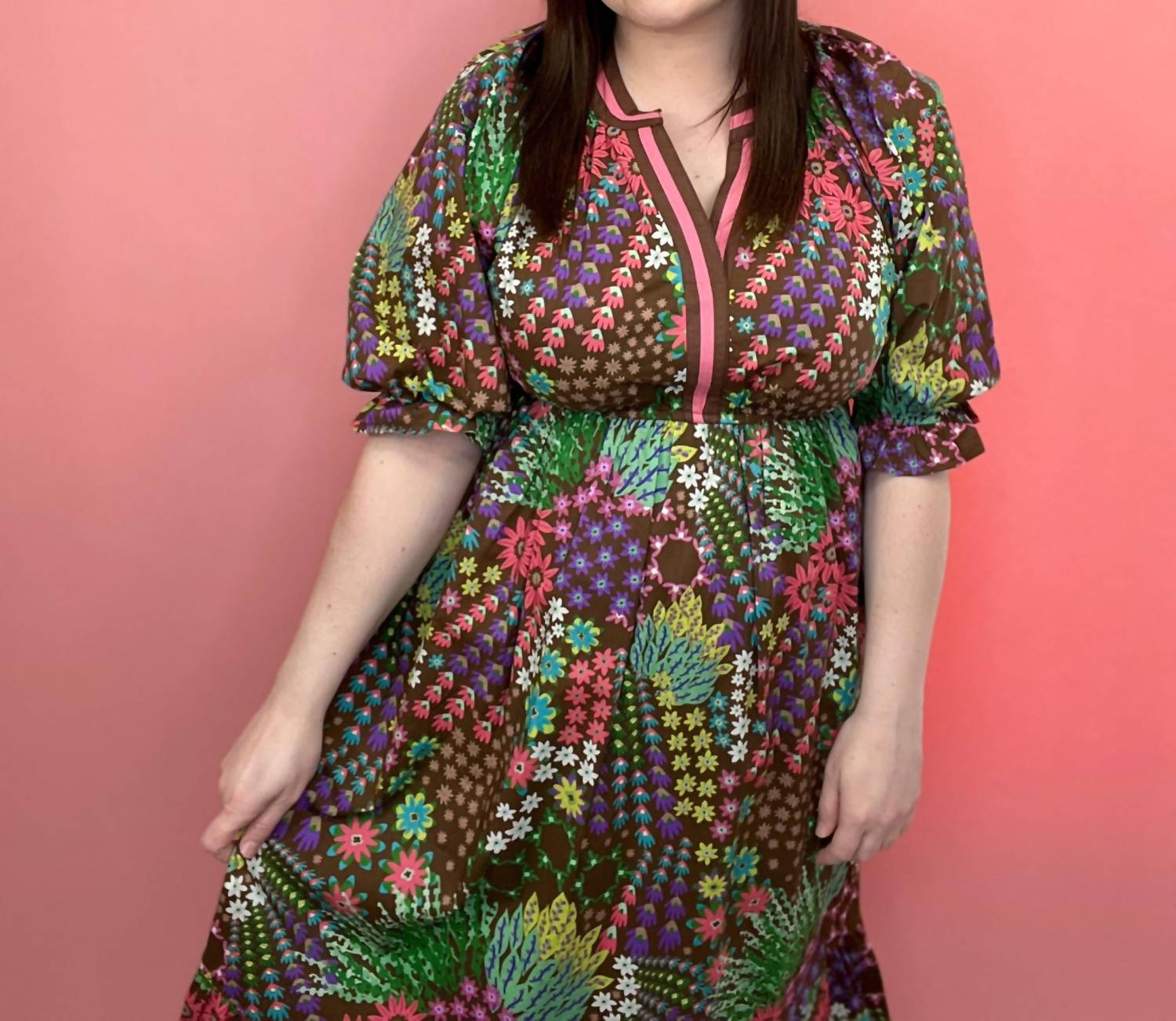 Umgee - Women's Floral Charm Midi Dress