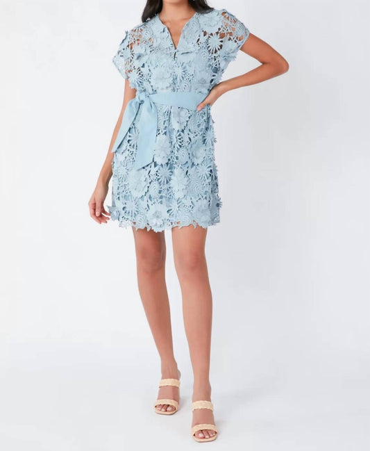 Abbey Glass - 3d Lace Mini Dress