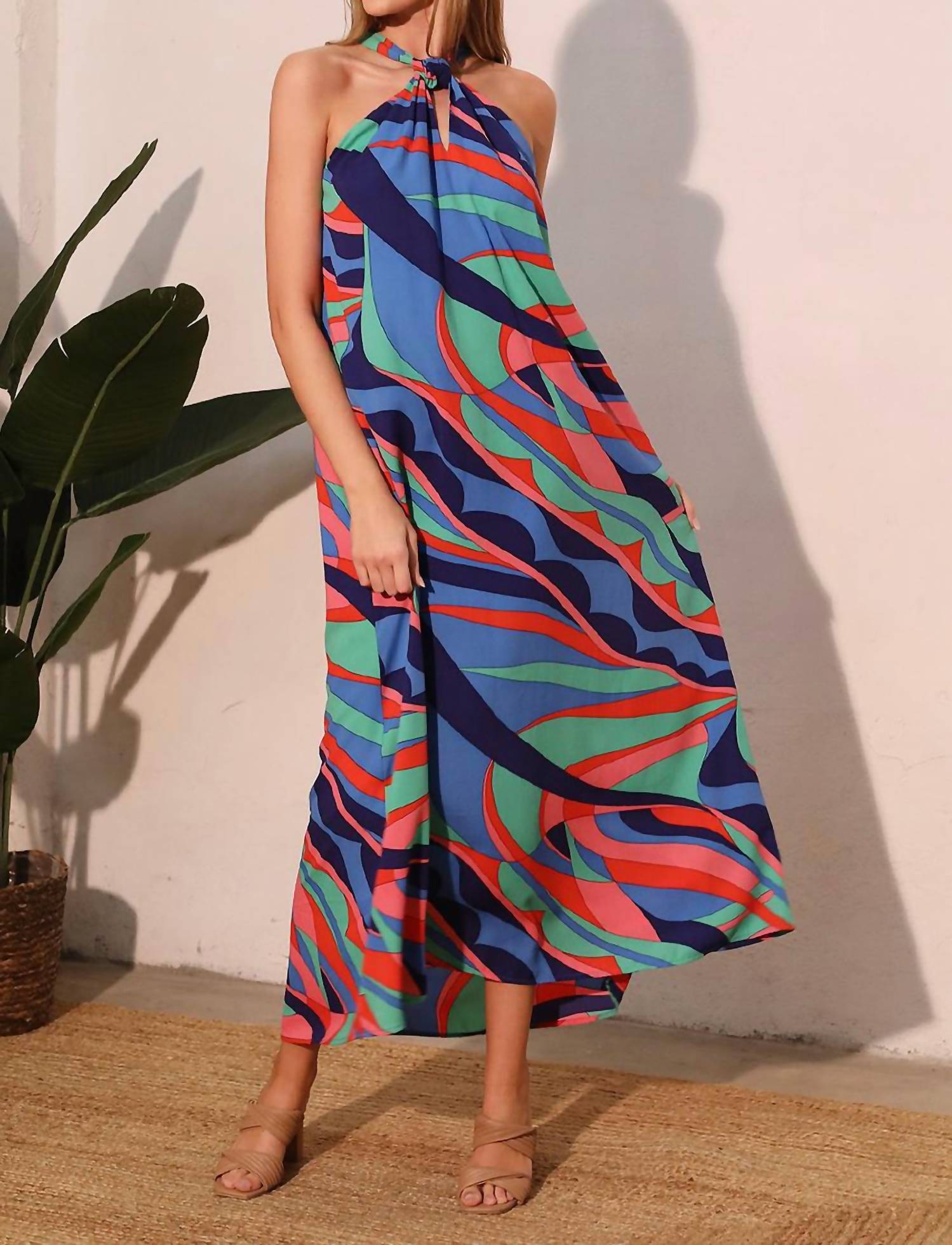 Tyche - Cut Out Halter Maxi Dress