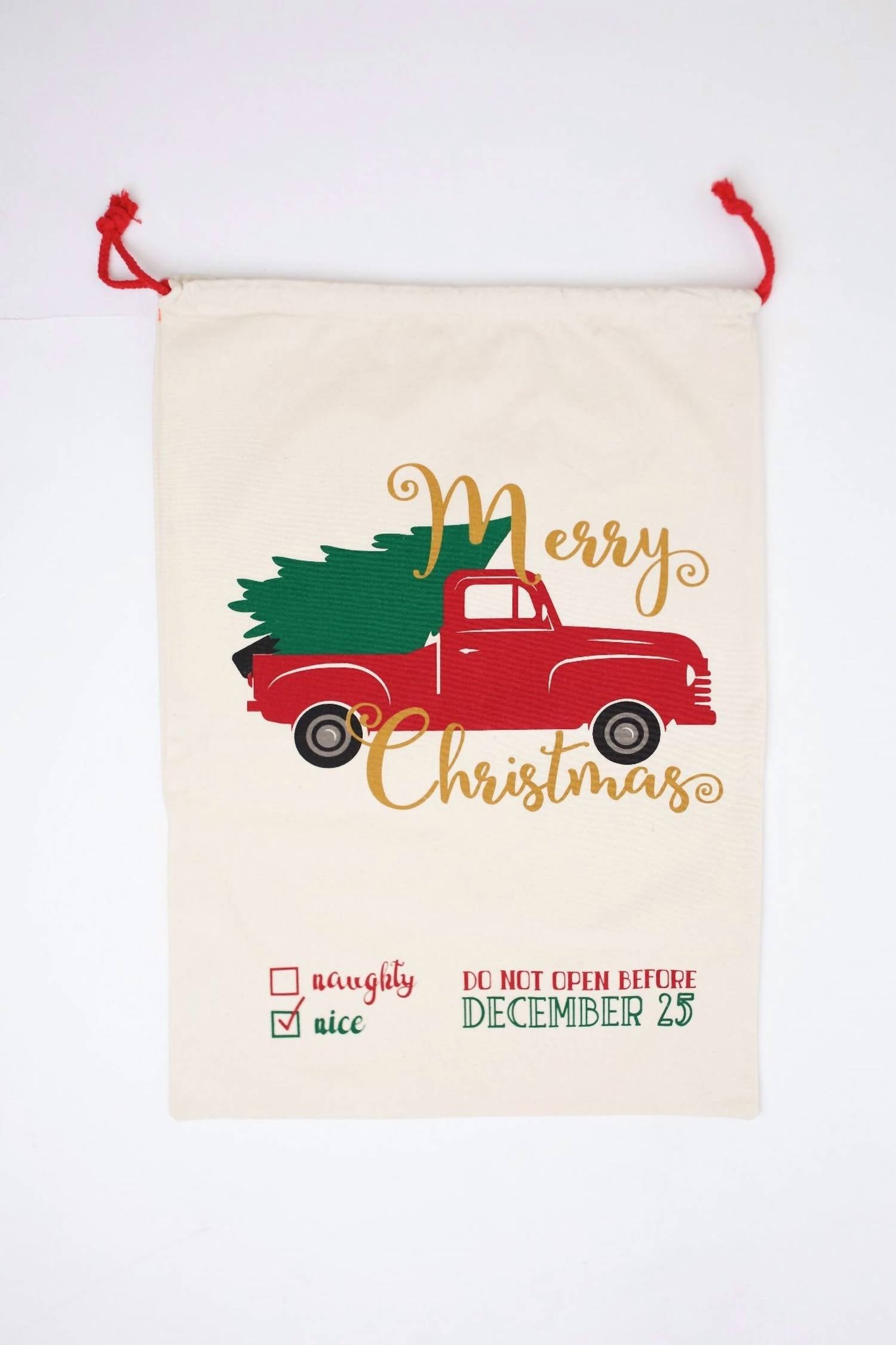 White Label - Christmas Trees And Trucks Santa Sack