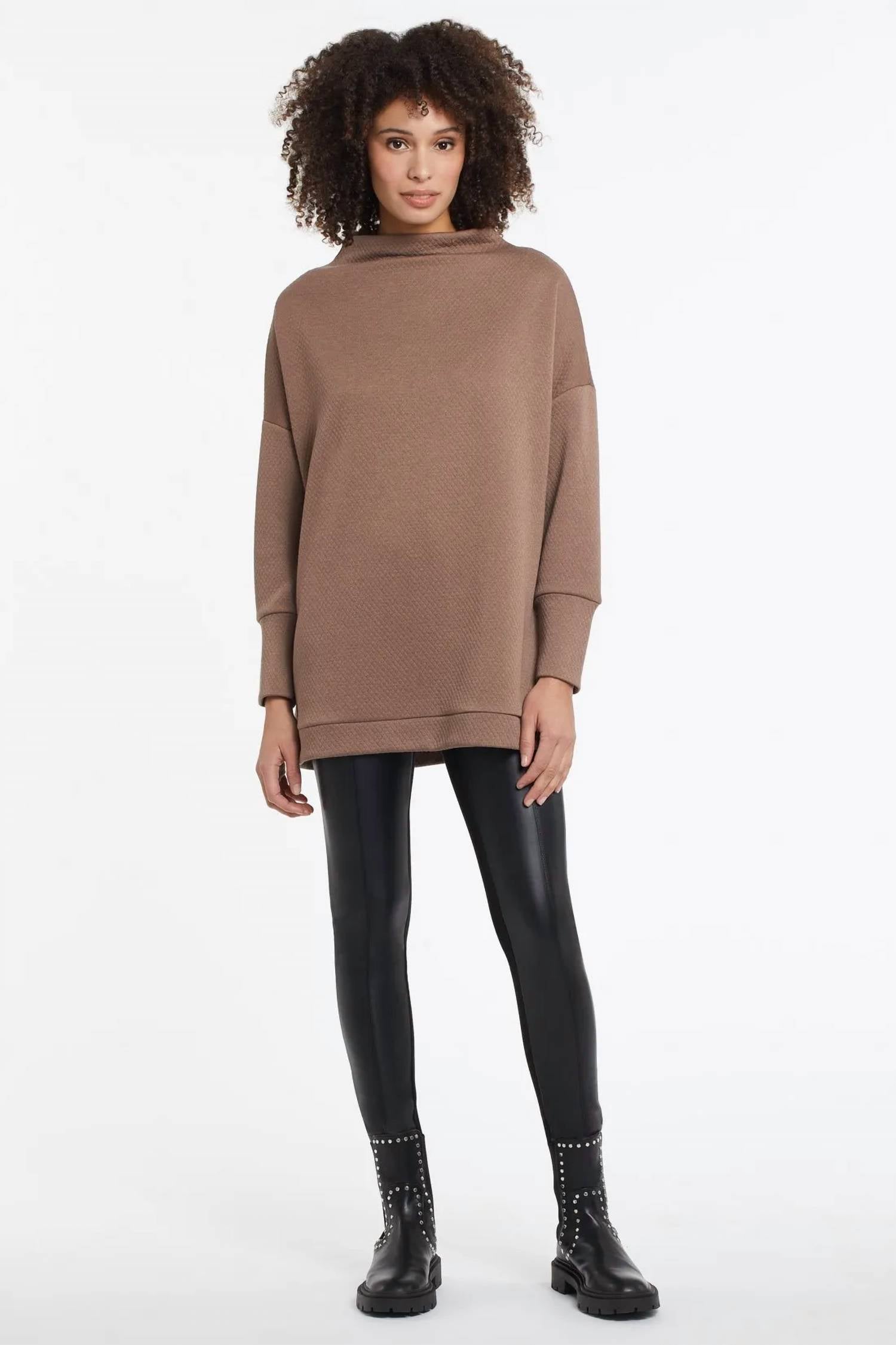 Tribal - Verona Vegan Leather Combination Leggings