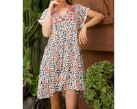 Thml - Mixed Print Embroidered Dress