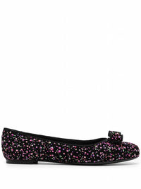 Salvatore Ferragamo Women's Varina Leather Ballerina Shoe in black - women's flats