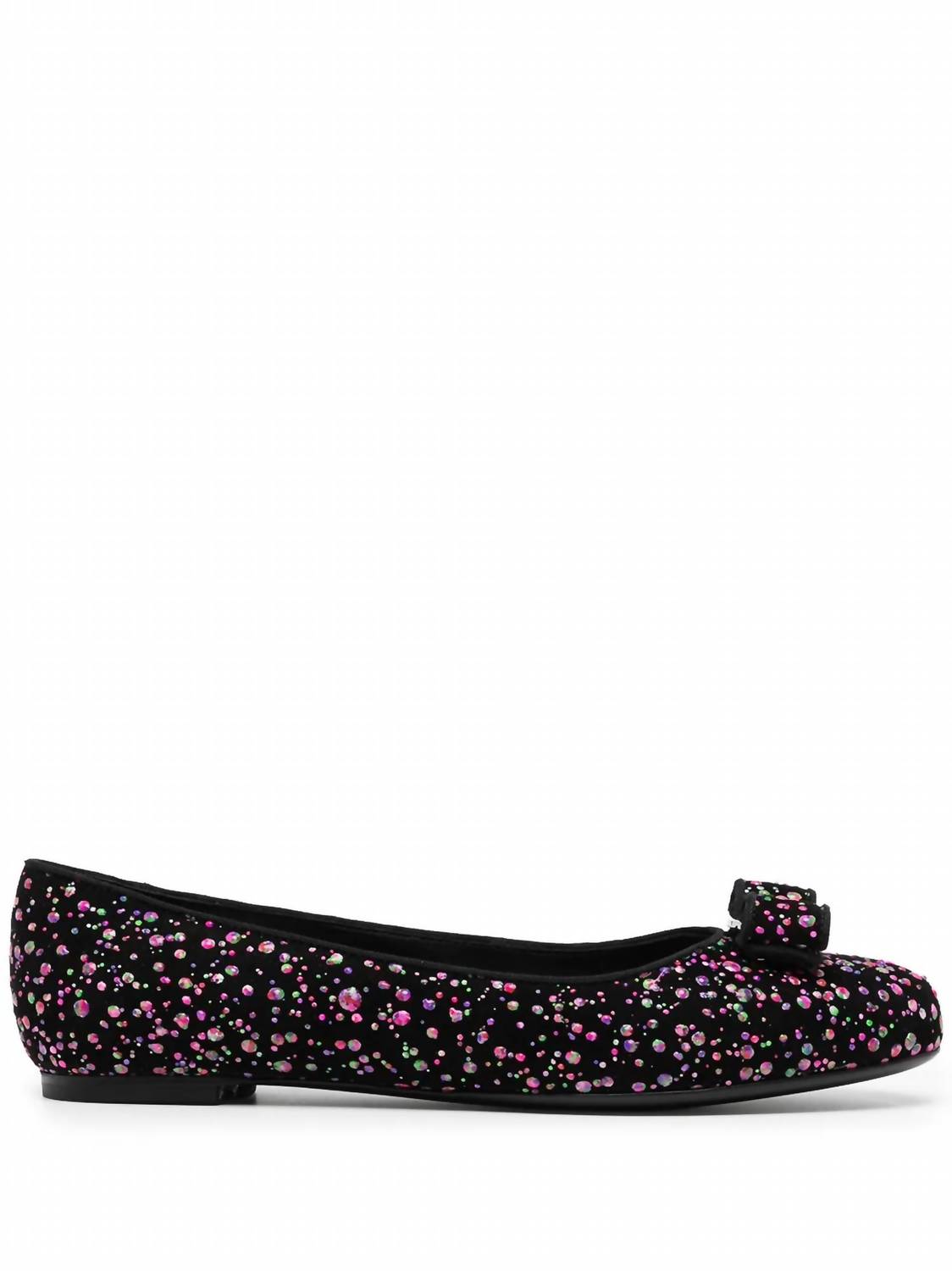 Salvatore Ferragamo Women's Varina Leather Ballerina Shoe in black - women's flats