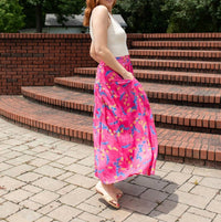 Davi & Dani - Floral Dreams Ruffle Maxi Skirt