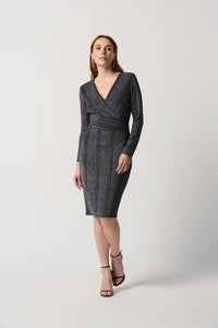 Joseph Ribkoff - WRAP DRESS WITH STRIPE PRINT