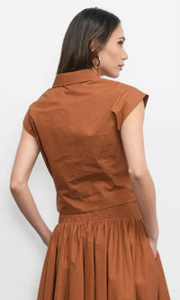 Greylin - Tailored Collar Wrap-front Blouse