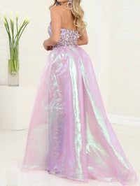 Nox Anabel - Strapless V-cut Sequin Dress With Overskirt