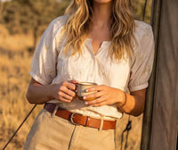 Karen Kane - Short Sleeve Embroidered Peasant Top